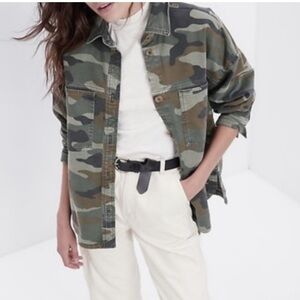 NWT Gap Oversized Camo Khaki Shirt Jacket